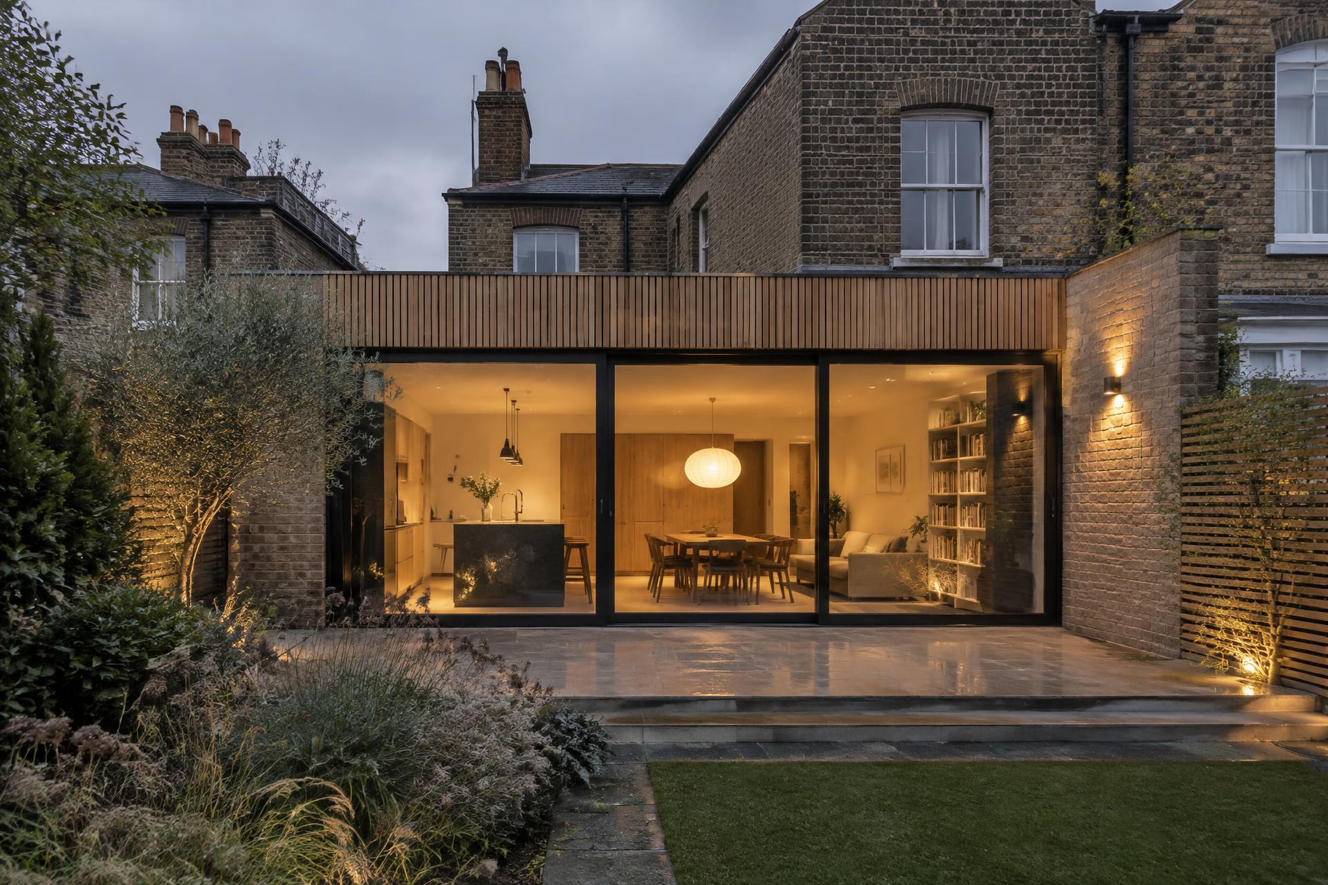 Contemporary residential construction, illustrative only